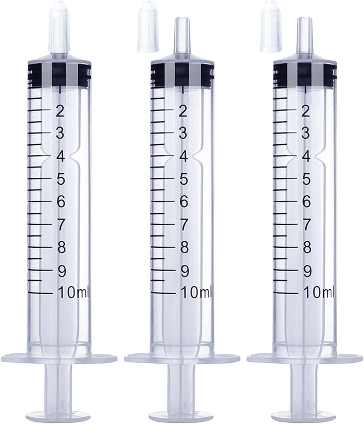 10ml Syringe for Liquid, Oral, Scientific Labs, Measurement, Dispensing, with Cap- 3 Pack