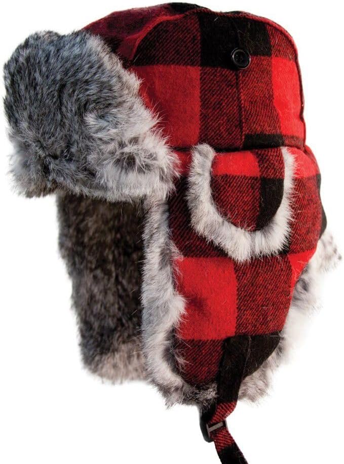 Eskimo Apparel Plaid Alaskan Fur Hat