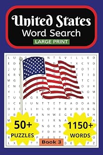 United States Large Print Word Search Book: 50+ Word Find puzzles, one for each state and 5 U.S. Territories for adults, seniors, and teens.