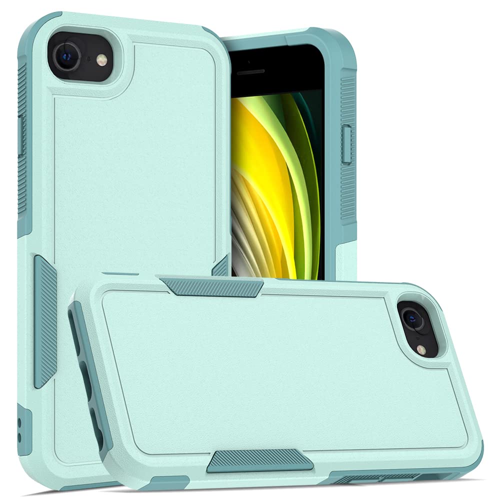 WOGROO iPhone SE Case 2022/2020, 4.7 inch Shockproof Protective Case, Light Blue