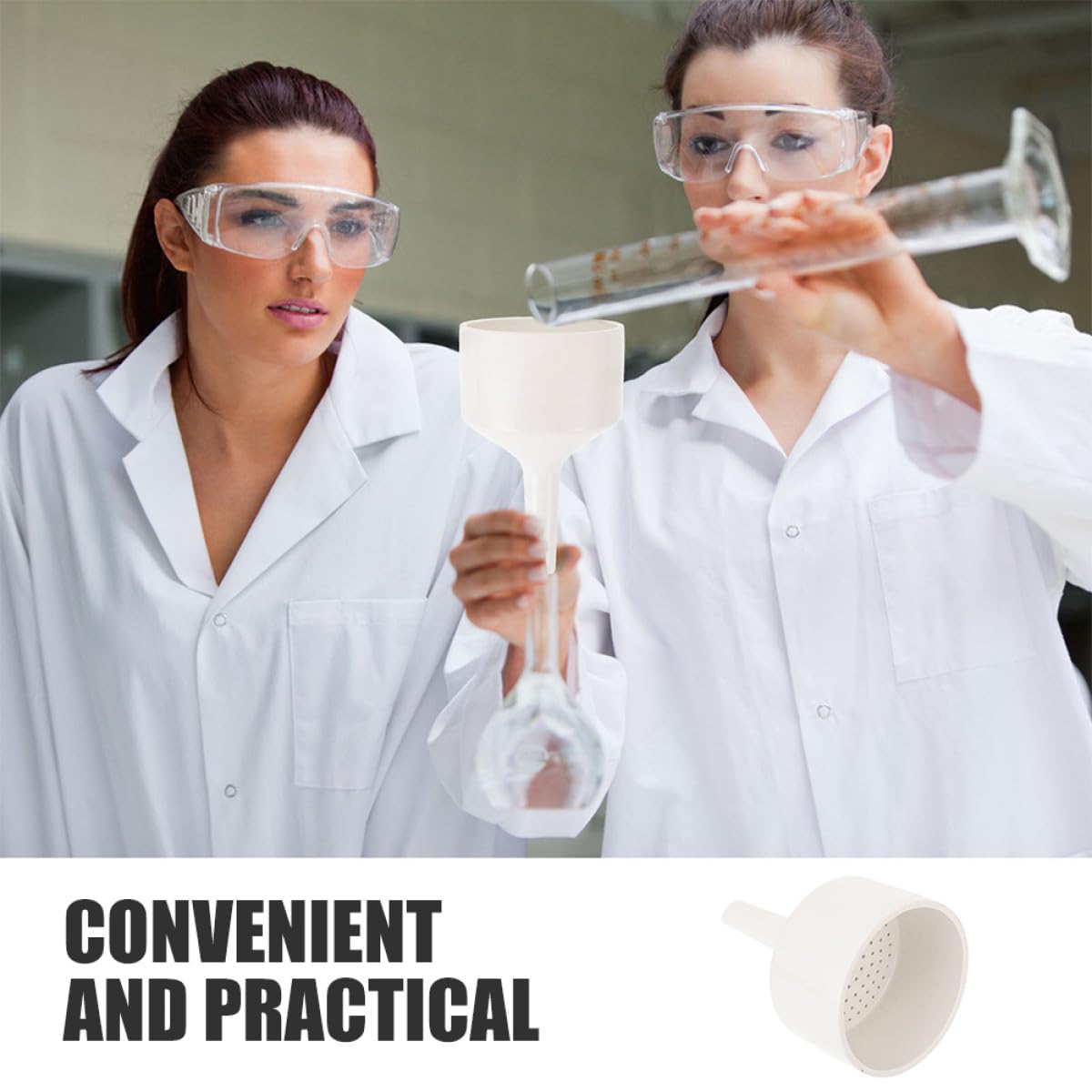 Weißer Keramik Büchnertrichter, 2 Stück, Laborfiltration