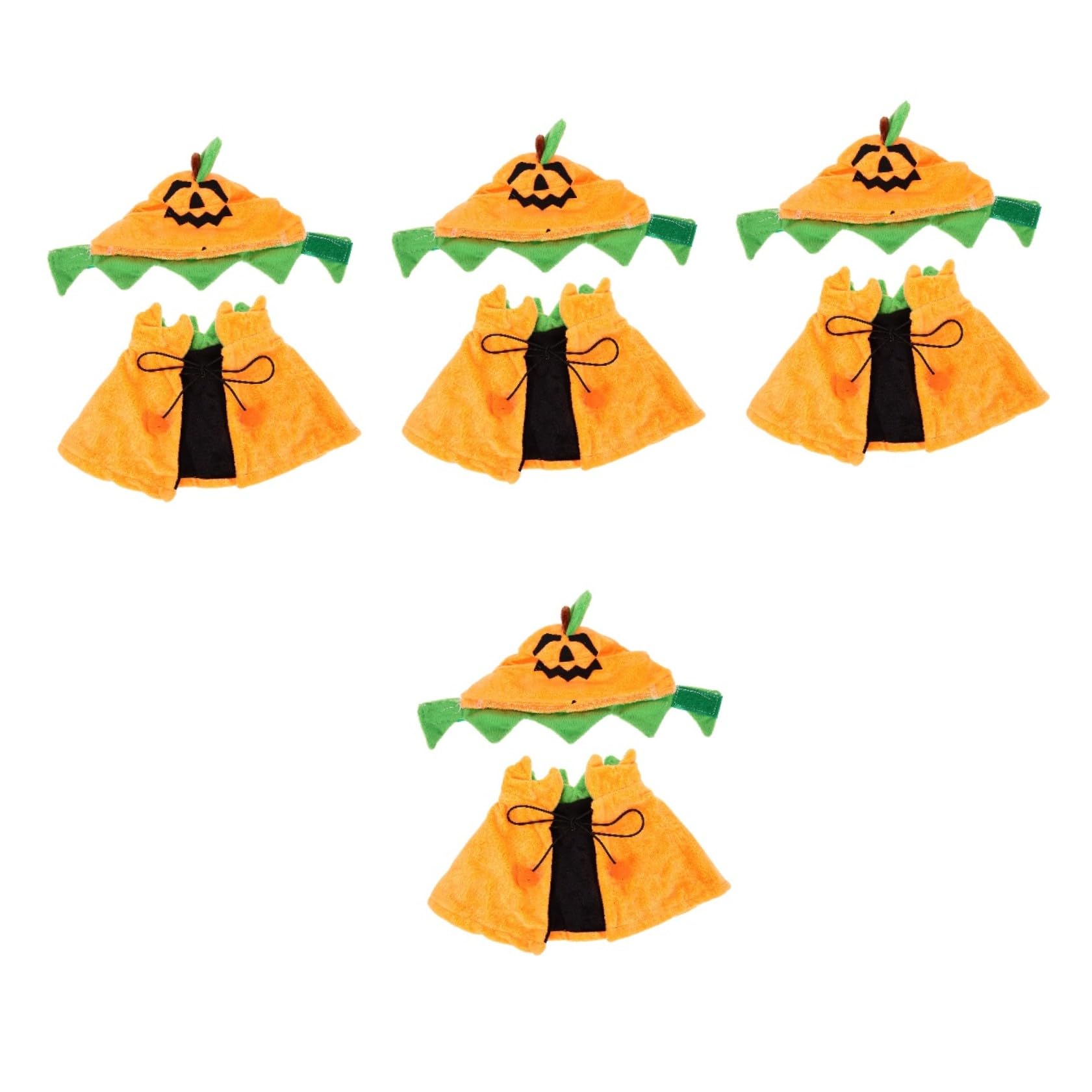 POPETPOP 4 Set Mantello Per Animali Domestici Mantello Di Peluche Per Animali Domestici Costume Da Zucca Di Halloween Per Gatti Mantello Di Zucca Per Cani Costume Di Halloween Per Cani