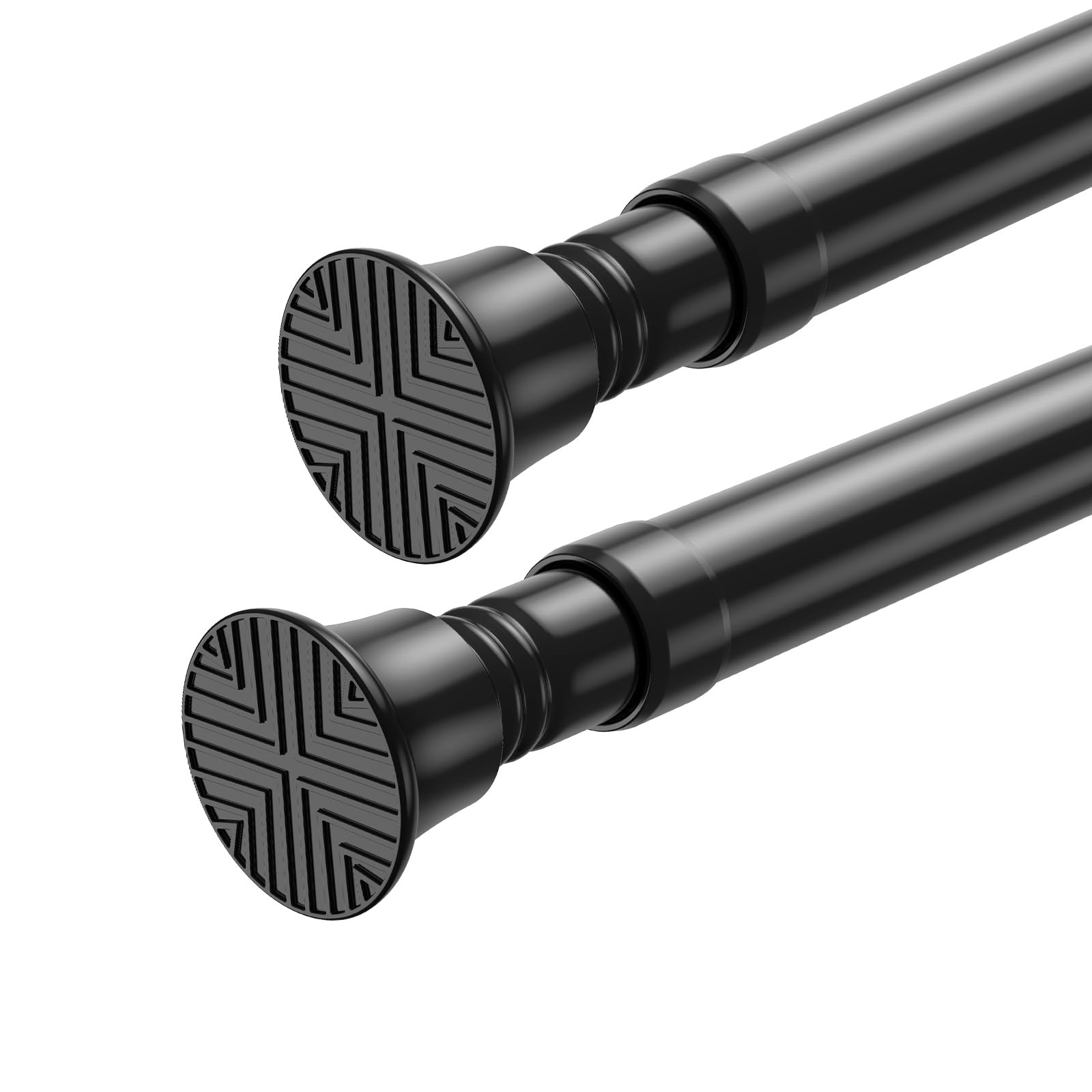 Photo 1 of QINGYUN 2-Pack Small Tension Rods (16-38 Inch, Black)