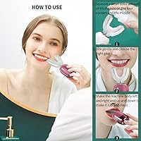 Vista 3 de Cepillo de dientes en forma de U de 360°, cepillos de dientes eléctricos sónicos para adultos, múltiples opciones de cabezales de cepillo, IPX7