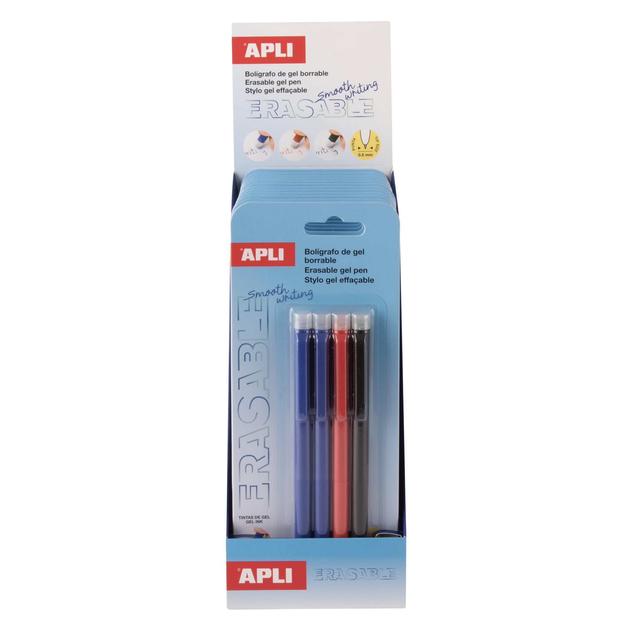 APLI 20516 - Espositore penne gel cancellabili punta 0,5 mm