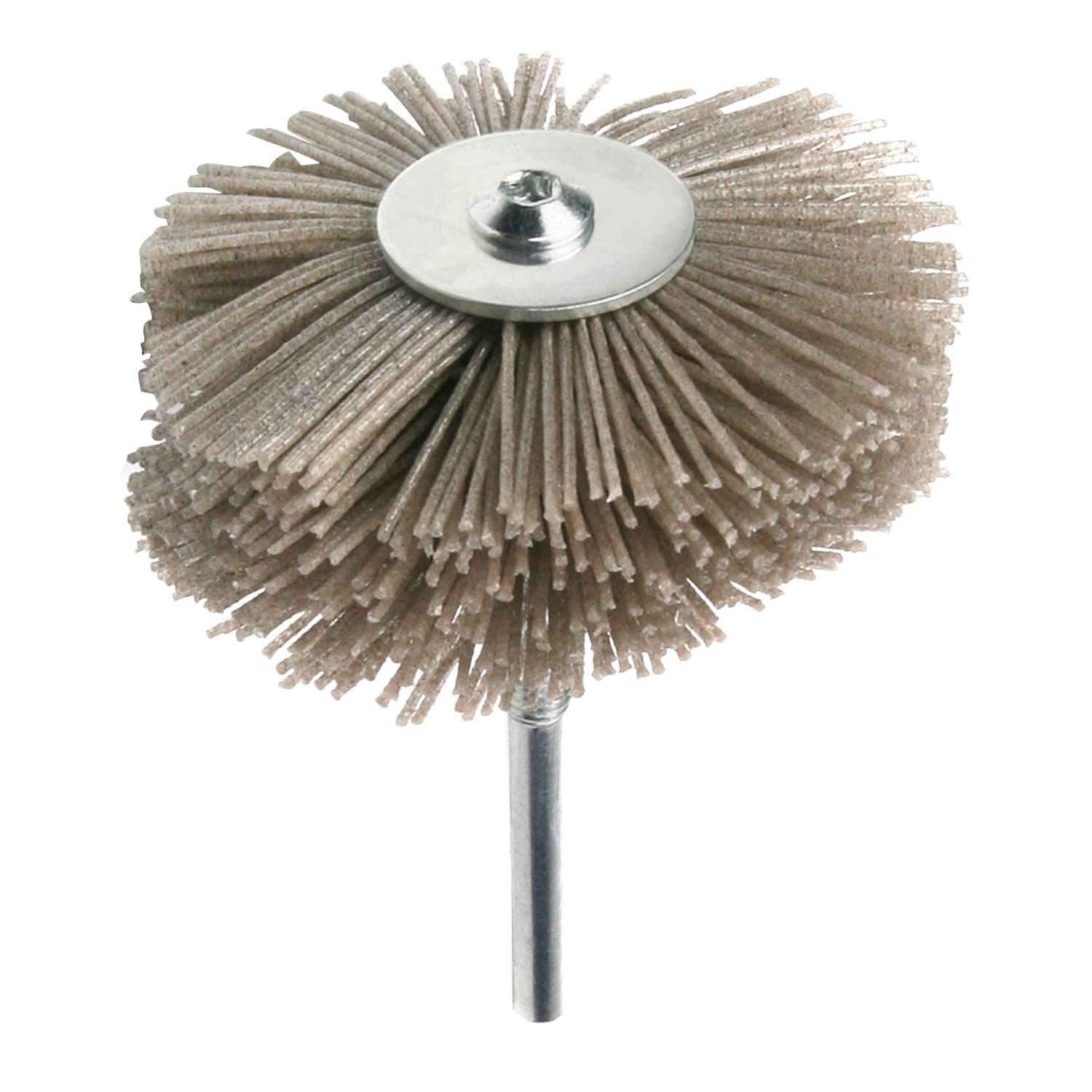 Utoolmart Nylon Wheel Brush 180 Grits Abrasive Grinding Head with 6mm Threaded Shank 1 Pcs