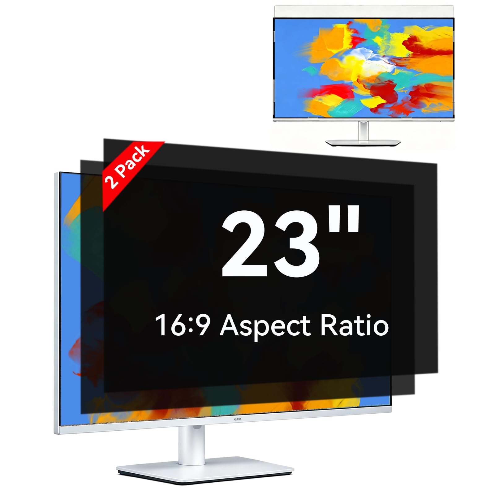 [Paquete de 2] Pantalla de privacidad de 23 pulgadas para monitor con relación de aspecto 16:9, pantalla ancha, protección ocular, antirreflejos, filtro de privacidad para monitor de