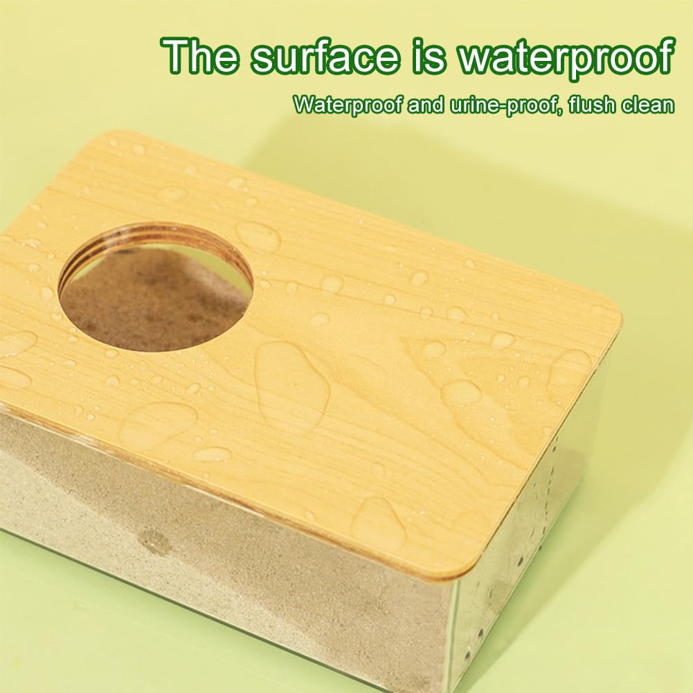 PLUSHCEWT Hamster Sand Bath Container,Pet Hamster Sand Bathroom,Hamster Sand Bath Box,Sand Bathroom for Syrian Hamster,for Mice Lemming Gerbils (Rectangle) - Image 4