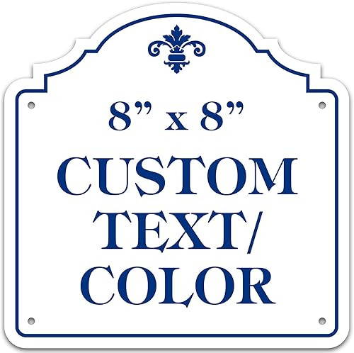 Letrero personalizado, personalizado para uso en exteriores e interiores, letrero personalizado con estilo de diseñador, 8x8 pulgadas, 24 colores,