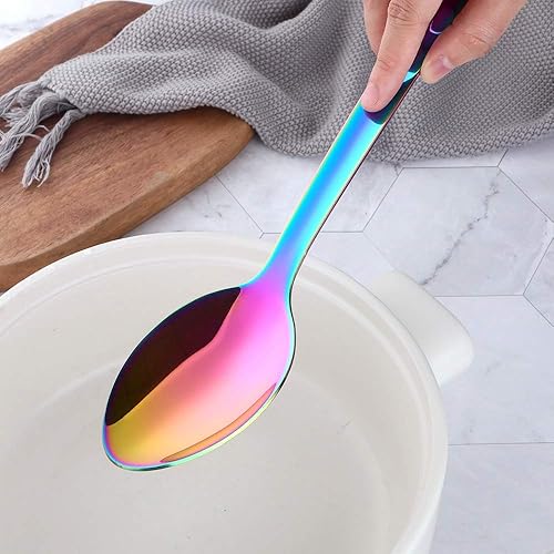 Miniatura 24 de BuyGo - Cuchara grande de acero inoxidable, utensilio de cocina para bufé, para servir, pulido de espejo, apto para lavavajillas, 13.07 pulgadas