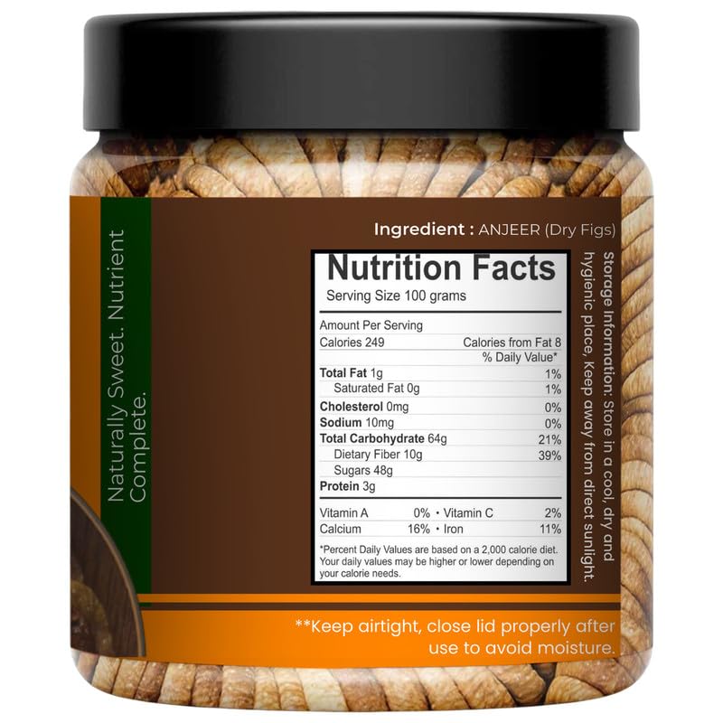 Image of Nutkosh Premium Afghani Anjeer 200 gm | Naturally Soft Juicy Dried Figs | Rich Source of Iron, Fiber & Calcium | Anjeer For Shake /Fig Juice | Jar Pack