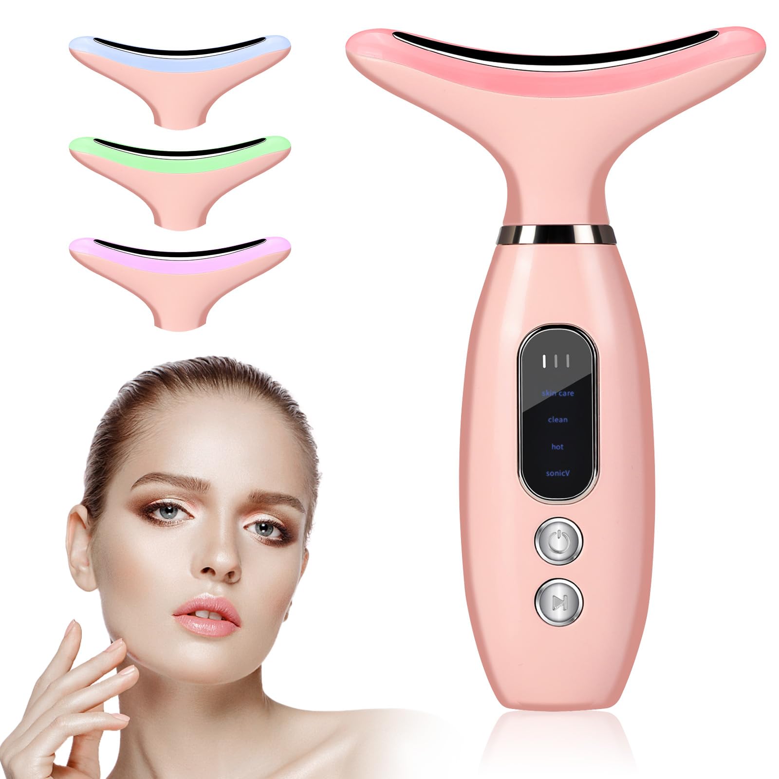 Anluomania Masajeador Facial Eléctrico, Masajeador Facial Antiarrugas, 4 Modes Masajes, Microcorrientes, Temperatura 45 °C, para Antienvejecimiento, Lifting y Reafirmación de La Piel Flácida