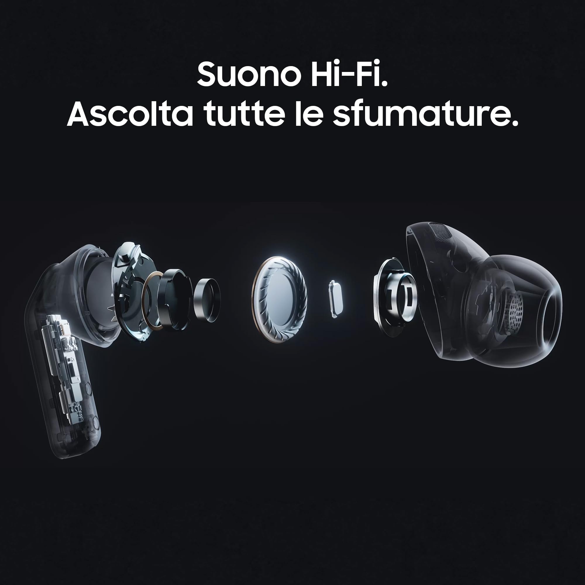 Samsung Galaxy Buds4 Pro Black, Altoparlante a 2 Vie, Doppio Amplificatore, Chiamate Cristalline, Audio 360°, ANC Migliorata, Controllo Adattivo Rumore, Galaxy AI con Comandi Vocali