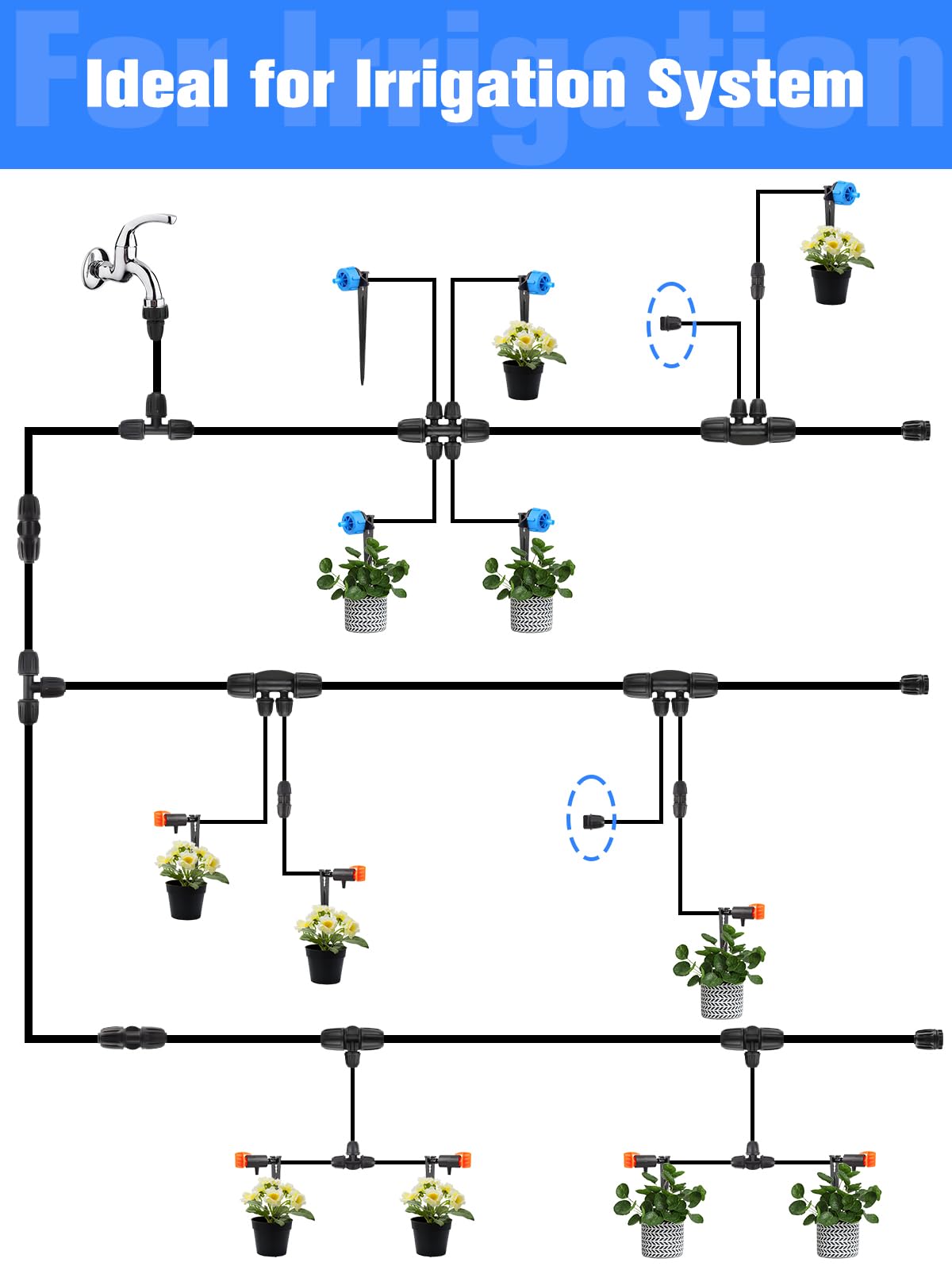 30pcs 1/4" Bouchons D'Extrémité Irrigation Goutte, Raccord