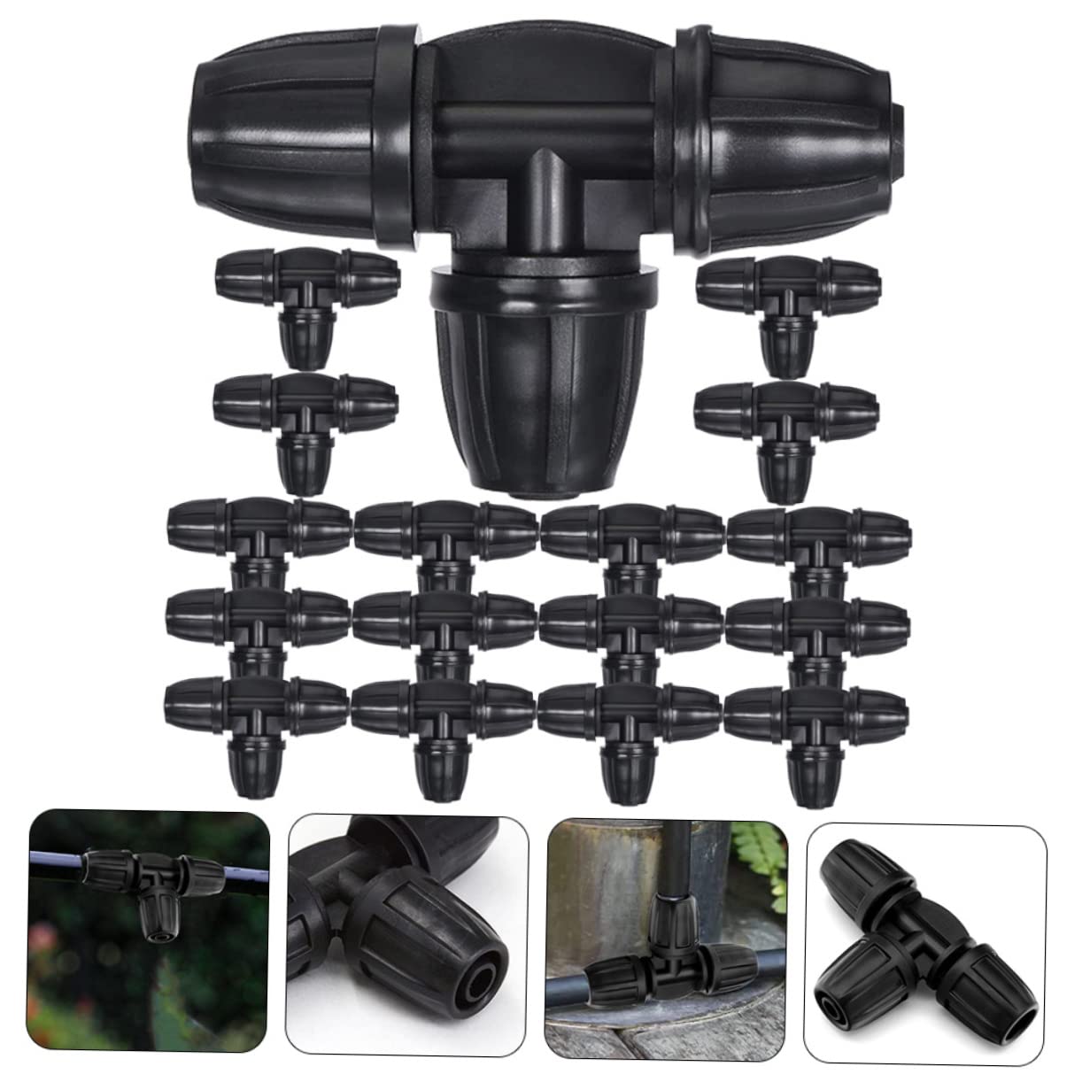 Conector de manguera, 60 piezas de riego por goteo Junta en T Accesorios de riego por goteo Manguera Boquilla de goteo Kit de riego por goteo Accesorio de riego por goteo