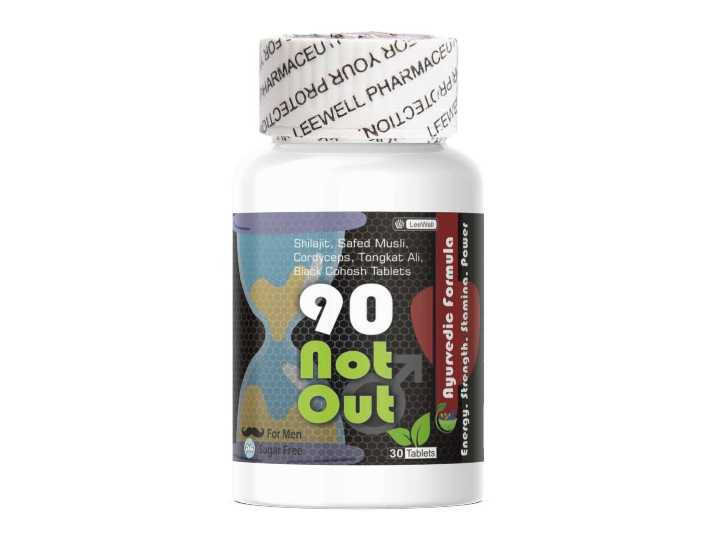 90 Notout Supplement for Men | Shilajit, Safed Musli, Tongkat Ali, Cordyceps, Black Cohosh | for Energy, Strength, fatigue Relief and Male Hormonal Balance | Support Performance, Stamina and Muscle Power - 30 Sugar Free.-image-4