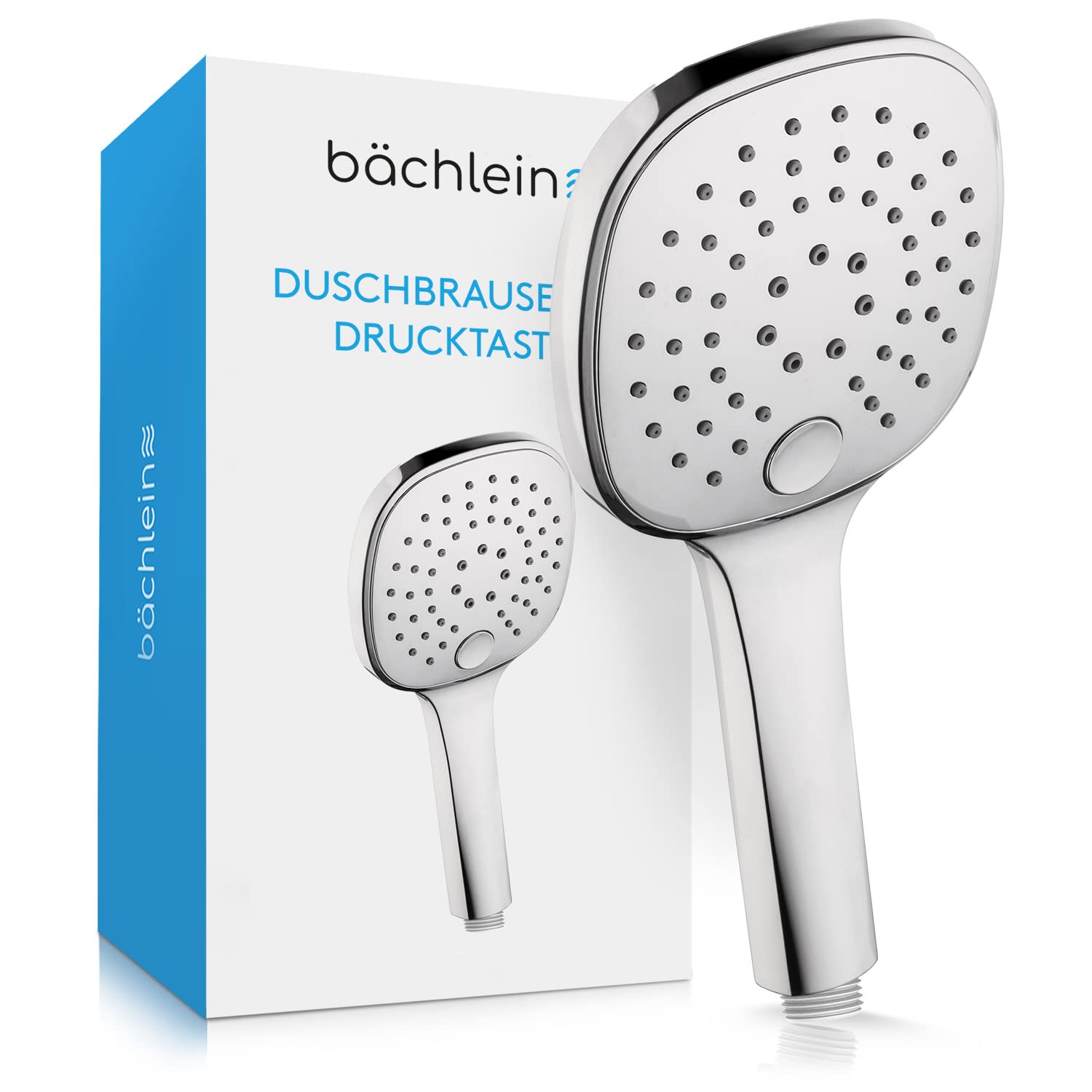 Bächlein Duschbrause Universal – Brausekopf mit drei Strahlarten, Chrom, Standard G 1/2”