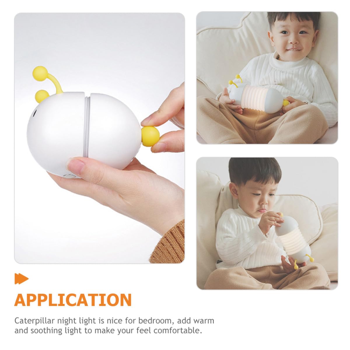 Amosfun Luz Nocturna de Animales para Dormitorio Infantil, Lámpara Pequeña LED Puerto USB para Escritorio y Habitación de