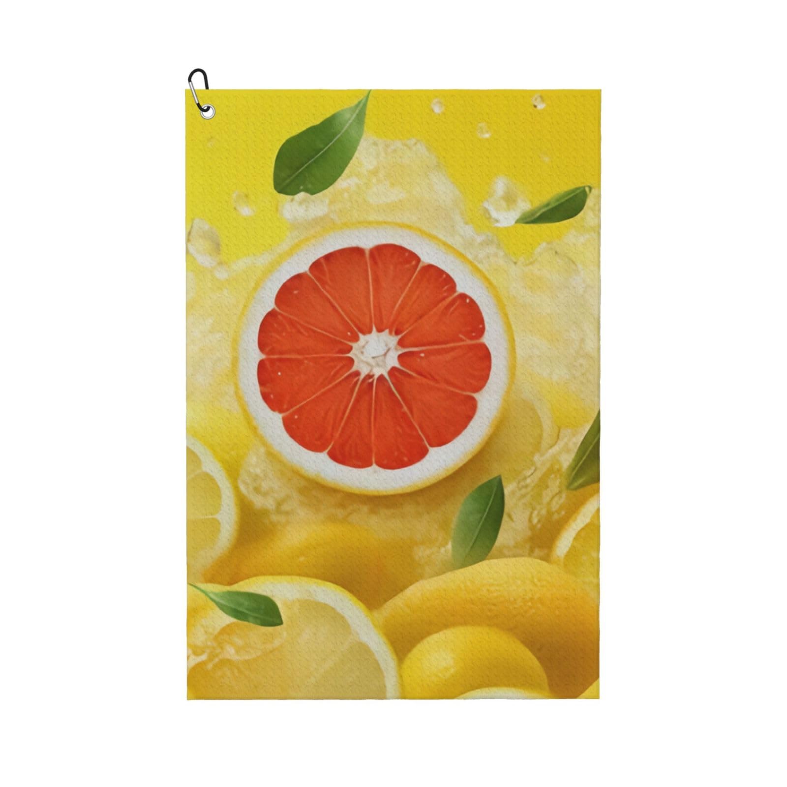 Hnnkloy Summer Lemon, 16x24 in Portable Waffle Golf Towels with Carabiner Clip for Golf Bag