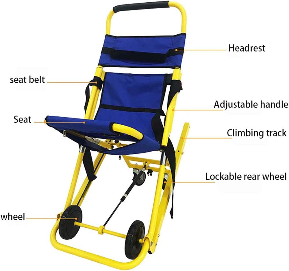 Folding,Climbing Stair StretcherElevator Firefighter Evacuation Lift,Single Person Operation(Yellow)