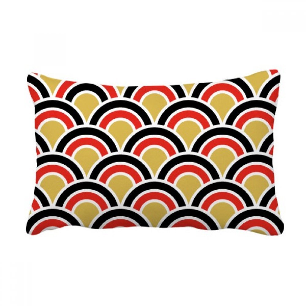 Coussin lombaire squames rouge d'or noir pour soulager le dos sur le canapé