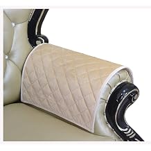 HAOMAIJIA Sofa Armrest Cover, Recliner Chair Arm Cover,Armchair Slipcover Nonslip Quilted Furniture Protector for Leather Sofa Couch ASand, 14 x14 Inches Sofa Armrest Cover-2 Pieces