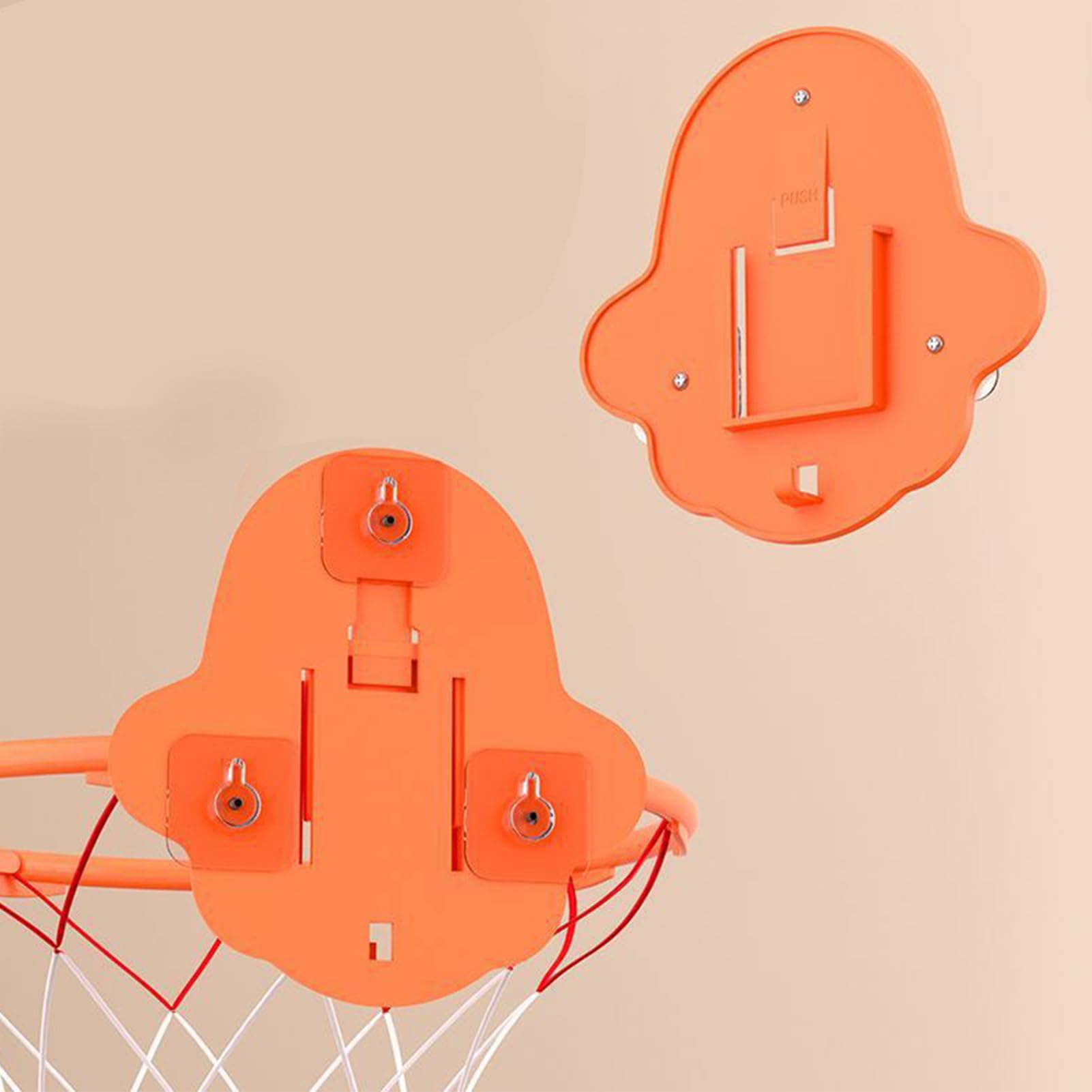 Generico Basketball Hoop - 32cm Dribbling Silent Basketball Training Hoop - Wall-Mounted Outdoor Toys with Sticky Backing for Adults, Kids