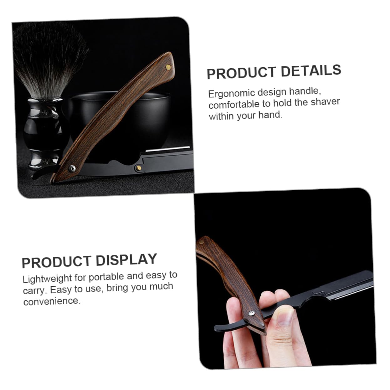 TOVINANNA Retro Style Shaving Holder Beard Trim Guide Razor Holder Stand Beard Trimmer