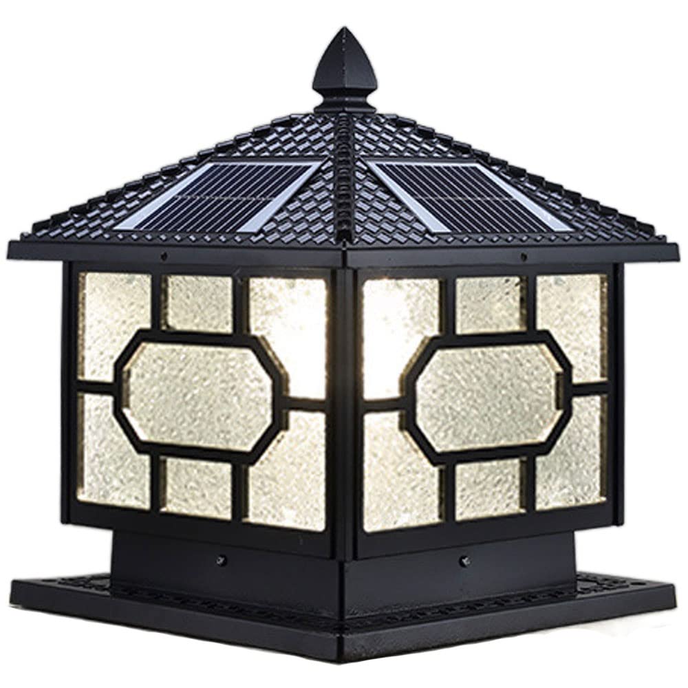 Wodoodporna zewnętrzna lampa solarna IP55, retro, kolumna podwórka, LED, 2 kolory, możliwość ściemniania, dekoracja ścienna, lampion na drzwi do ogrodu willi