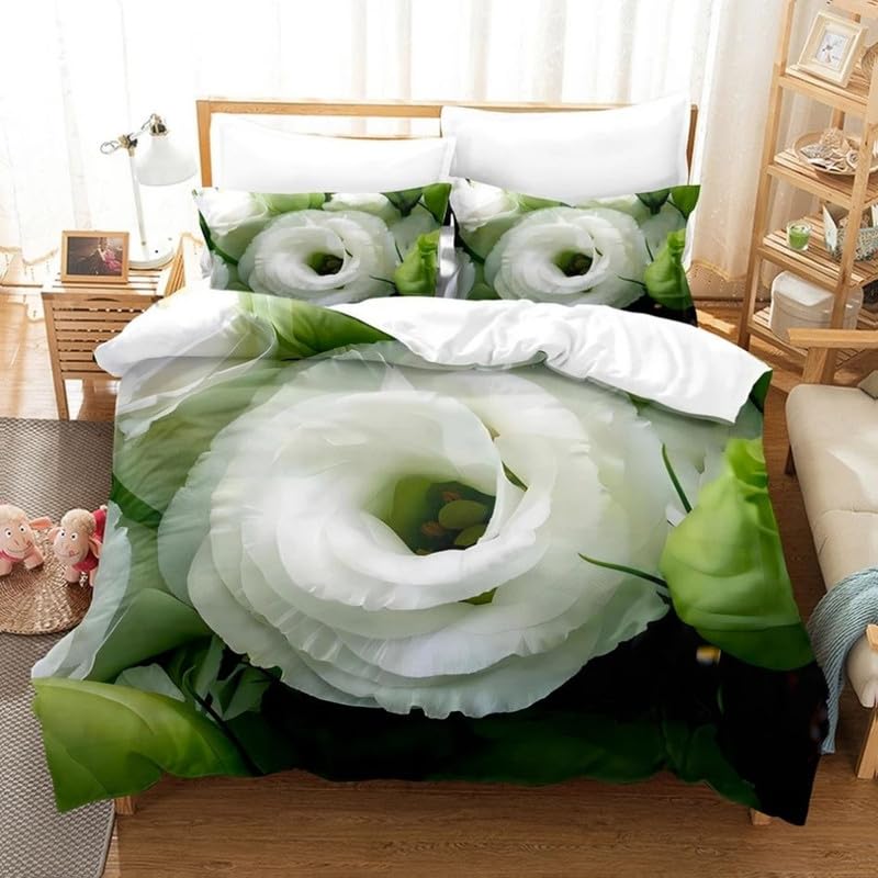 Funda nórdica de rosas para cama 150, juego de microfibra suave de 220x240 cm con fundas