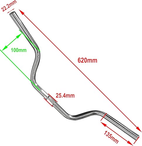Miniatura 5 de Tenedor de suspensión rojo para bicicleta con auriculares de 1 1/8 pulgadas, vástago ajustable de 1.000 x 4.331 in y manillar elevador plateado de