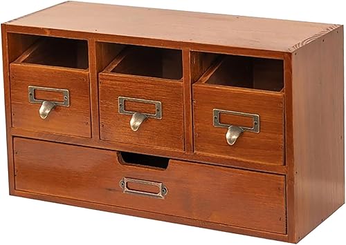 Miniatura 6 de Desktop Organizer Drawer Executive Office Supplies Versatile Wooden Countertop Organizer Storage Box for