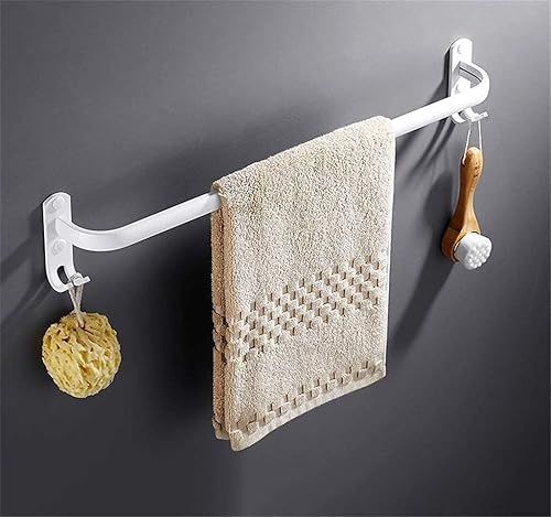 Toallero de una sola barra de aluminio para hornear en la pared con gancho para toallero, estante de baño, estante de almacenamiento, colgador de