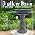 Sunnydaze Rennes Outdoor Ceramic Bird Bath - 22.5" H - UV- and Frost-Resistant - Glazed Bowl with Blue Lava Finish