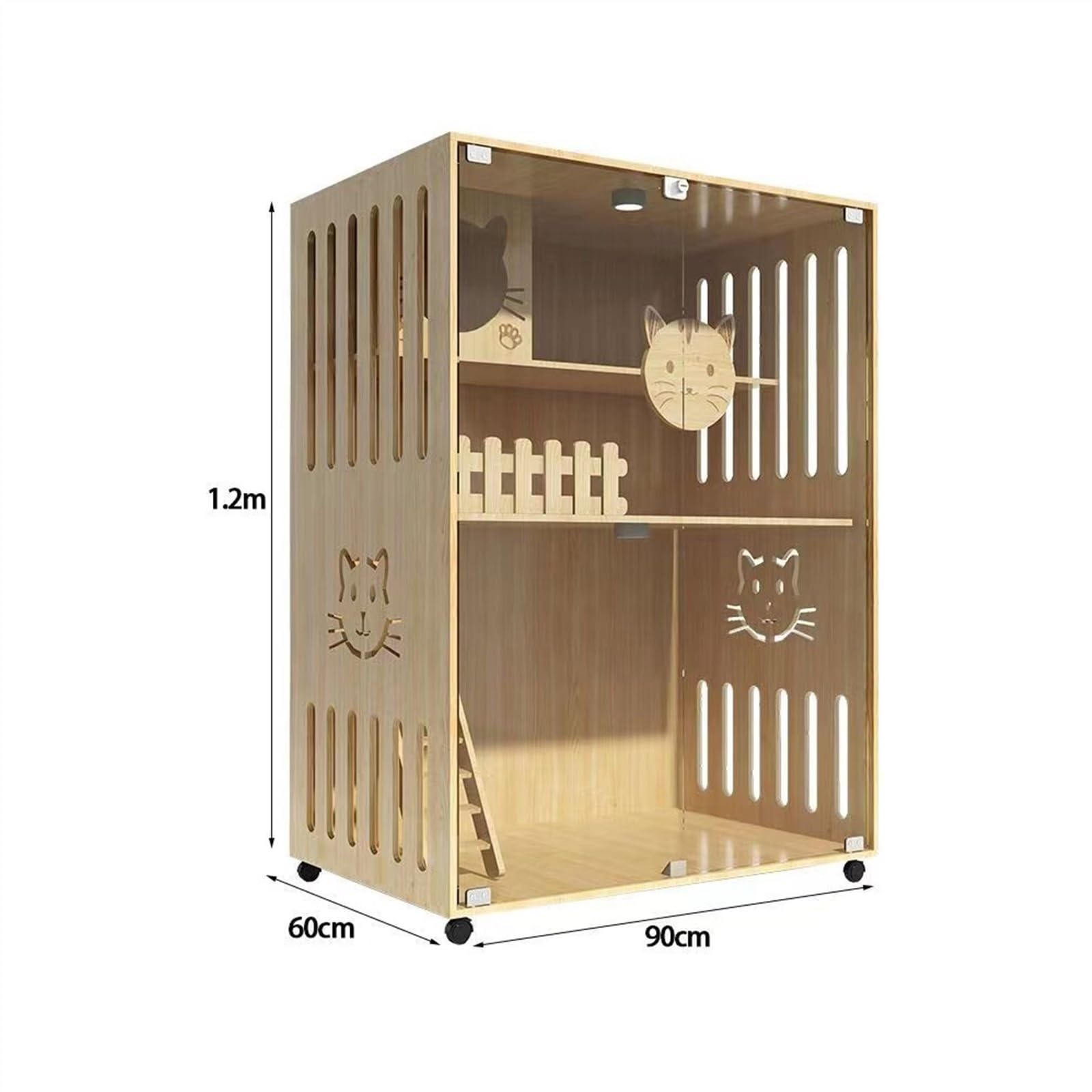Casa del gatto Villa for gatti Gabbia for gatti in legno for uso domestico Letto a castello for gatti Nido for gatti Casa for gatti di lusso for interni a due piani Gabinetto for gatti multi-gatto Gab