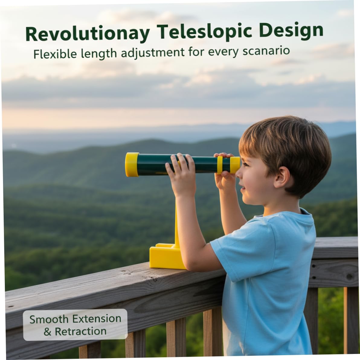 Télescope pour Enfants télescope monoculaire Pliable Vert rétractable équipement de Jeu extérieur pour Enfants pour l'apprentissage précoce et Les Aventures en Plein air