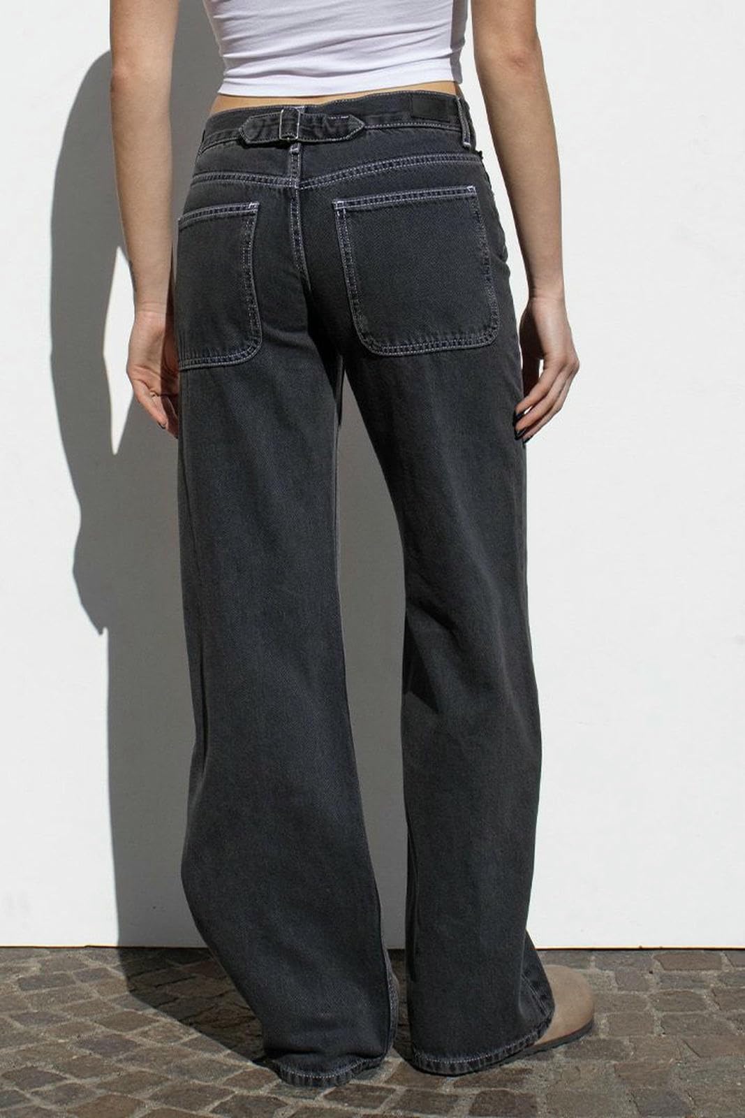 Jean pour Femme Fille Chaude Et Pantalon De en Détresse Lavée Femmes Femmes-Noir-s