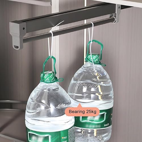 Miniatura 3 de Barra de valet extraíble para armario, barra retráctil de 55.1 lbs, organizador deslizante de aleación de aluminio, percha extensible de pista