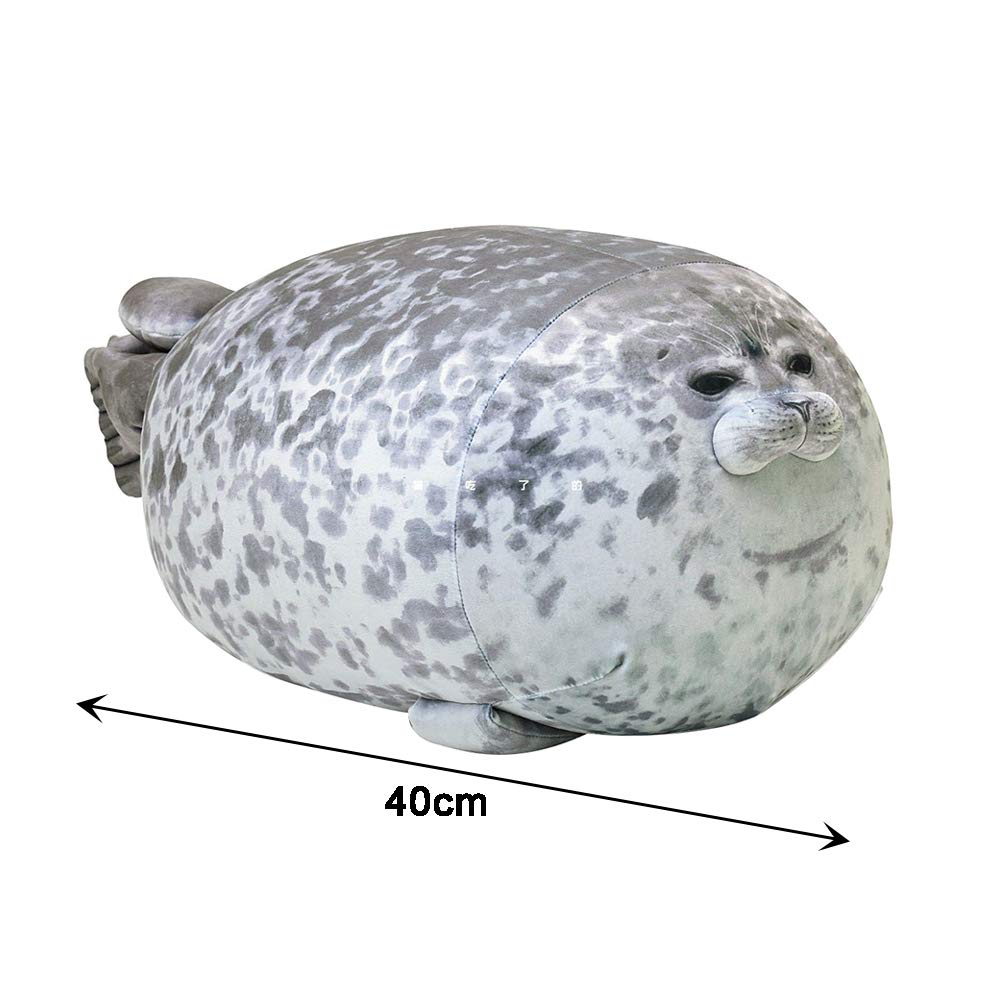 Blob Seal Pluche, Gevulde Katoenen Knuffel Dieren Mollige Zegel Kussen Speelgoed Schattig Kamer Decor Oceaan Dieren for Slaapbank Kindercadeaus (Color : C, Size : 40CM/15IN