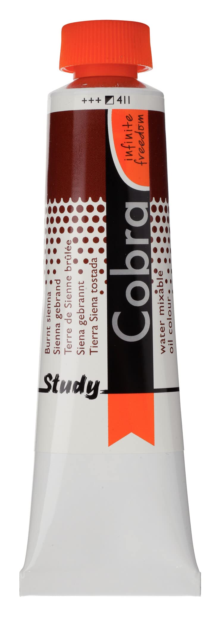 Cobra Burnt Sienna Study Water Mixable Oil Colour Tube - 40 Ml 411 - Semi-Opaque - High Lightfastness