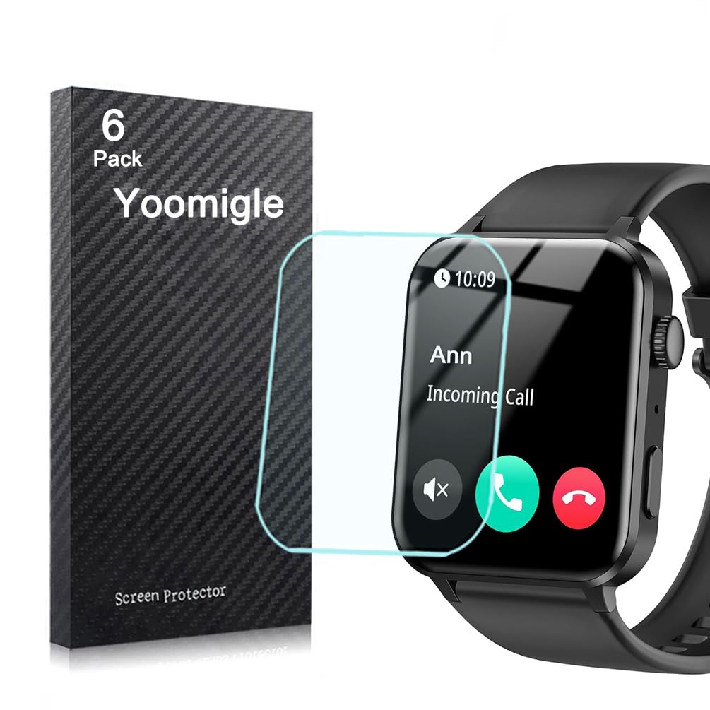 Blueshaweu 6 Pièces Protection Écran Pour Blackview/IOWODO R30 Pro 1,85 Pouces Smart Watch- Sans Bulles Haute Définition Qualité Supérieure Transparent Doux TPU Film Protection (6 Packs