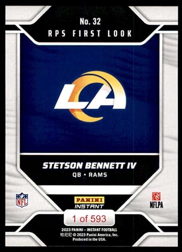 Miniatura 2 de Football NFL 2023 Panini Instant RPS First Look #32 Stetson Bennett IV LA Rams