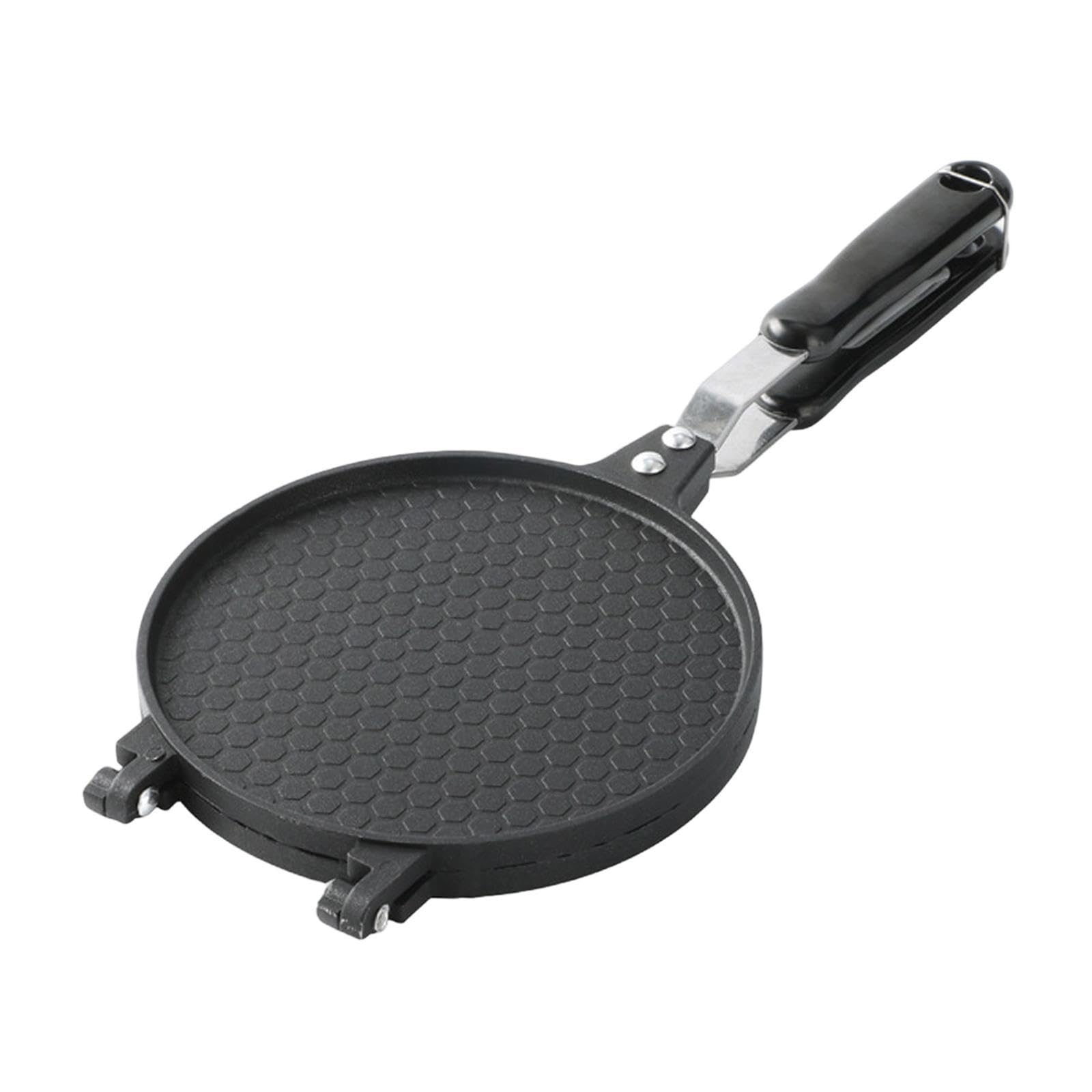 Waffle Maker Padella Doppio Lato per Coni Gelato Strumento Antiaderente per Pancake Omelette Croccanti Materiale in Lega di Alluminio Adatto a Cucina, 17 Cm