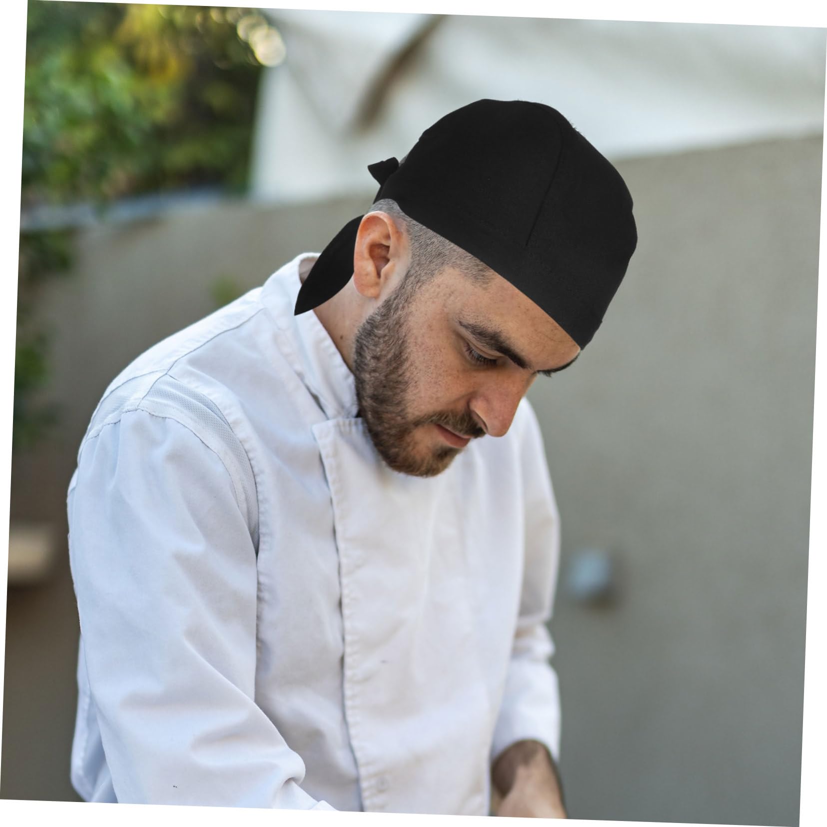 Gorros de Chef para Cocina de Algodón Negro, Resistentes y Ajustables, para Chefs de Restaurante en Cafeterías y Comedores, Paquete de 6 Unidades