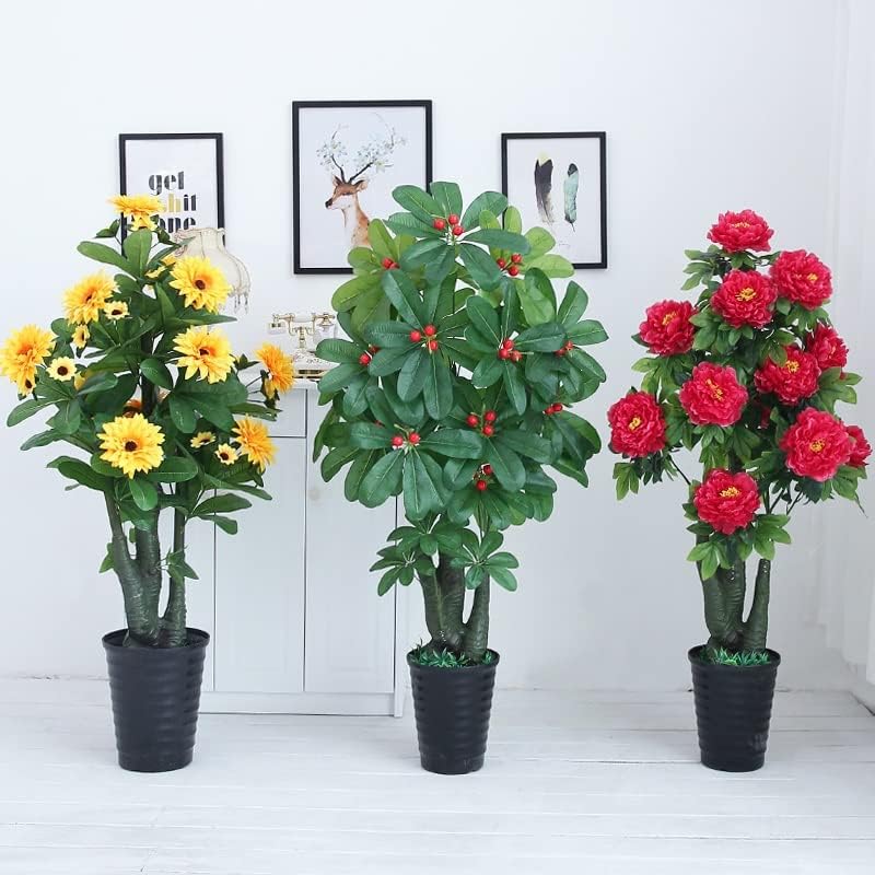 Miniatura 5 de Plantas artificiales, árbol de imitación de árbol bonsái, plantas artificiales, macetas de plástico, árbol artificial para decoración del hogar,