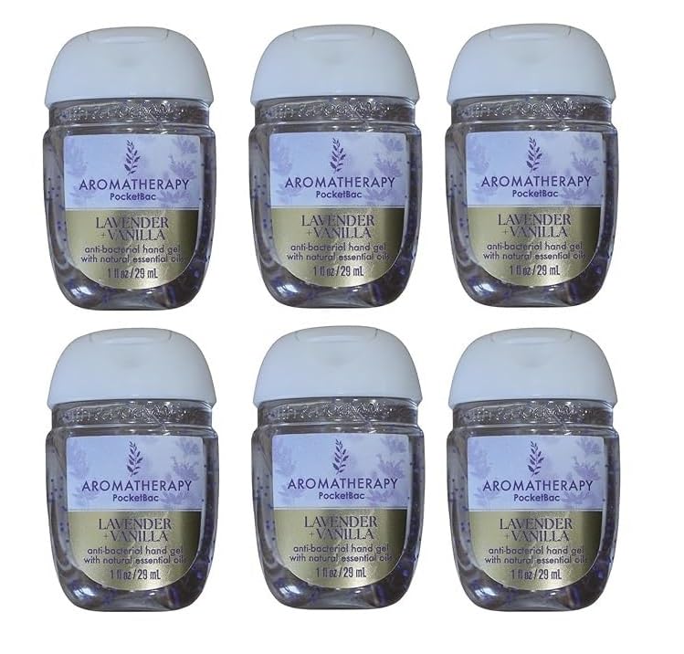 Bath and Body Works Classic Scents Pocketbac Gel Sanitizers - Pack of 6-1 oz each (Lavender Vanilla) (Lavender Vanilla)