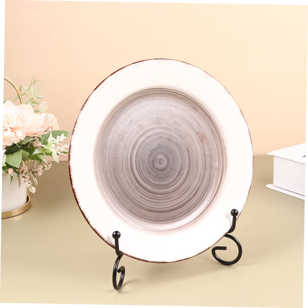 AOKWAWALIY Chevalet Photo Blanc En Métal Robuste - Support Élégant Pour Cadres, Assiettes En Céramique Et Œuvres D'Art