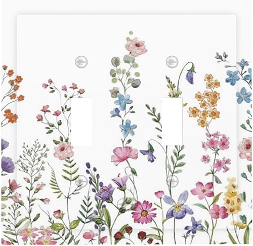 Miniatura 374 de Placa de pared dúplex de receptáculo de dispositivo de 1 gang de madera envejecida blanca gris con veta de tablón, cubierta de enchufe eléctrico de