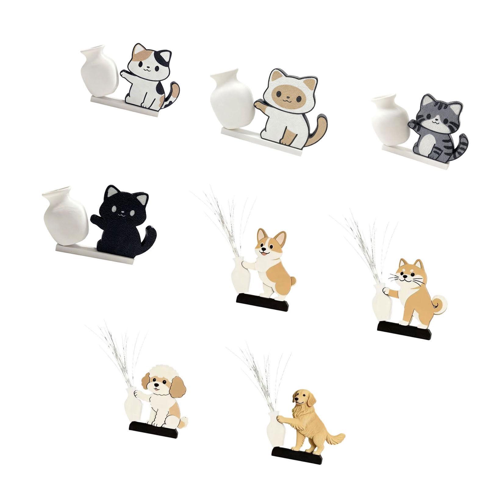 Refrigerator Magnets Cats Vase Fridge Magnet, Locker Lovely Decorative Magnet for Whiteboard, Fridge, Map, Kitchen Refrigerator