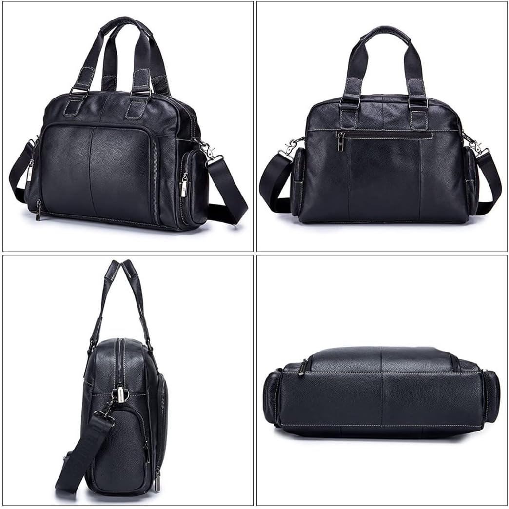 Haitpant Men's Leather Briefcase 14'' Laptop Business Shoulder Messenger Handbag Travel Bags